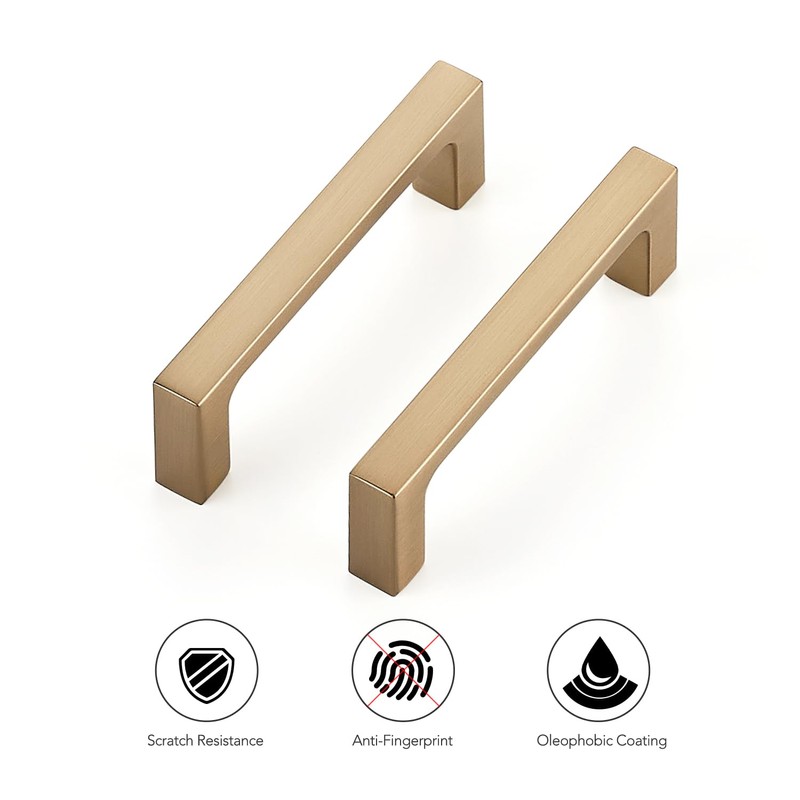 Ravinte 5 Pack Solid 3 Inch Kitchen Square Cabinet Handles
