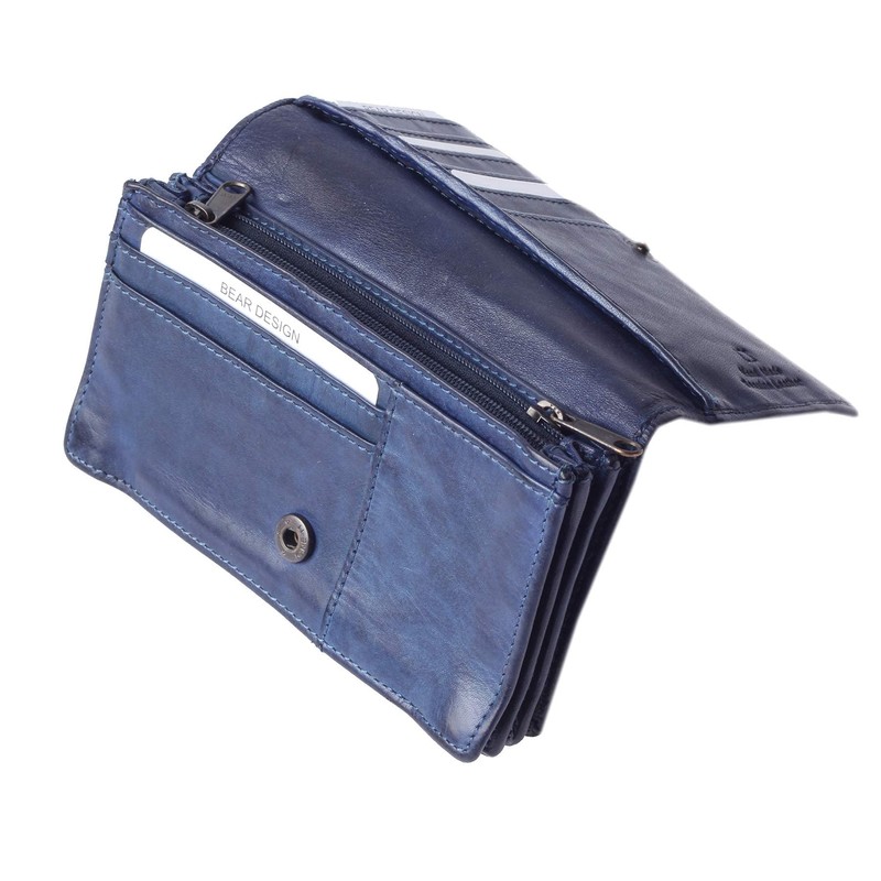 Bear Design Antic Women's Purse, Blue, 15.5 x 9 x