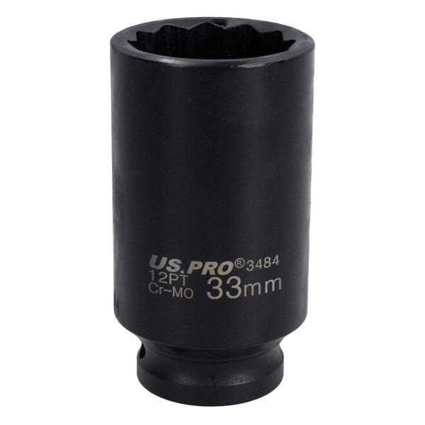 33mm Metric 1/2" Drive Deep Rear Hub Axle Nut Socket