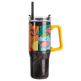 Pokémon 940mL/33oz Double Walled Vacuum Insulated Stainless Steel Tumbler Cup with Handle and Straw, Reusable Insulated Cup for Cold and Hot Drinks