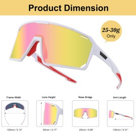 FOCUHUNTER Polarized Sports Sunglasses for Youth Teens, UV400 Cycling Eyewear for Baseball Running Cycling Glasses 2 Lenses