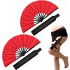 Geelin Large Folding Fan with Holster Rave Clack Handheld Fan