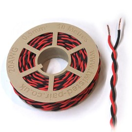 Red & Black Twisted Pair Wire 20 AWG / 0.5mm² 10 Meters CAN Bus Cable