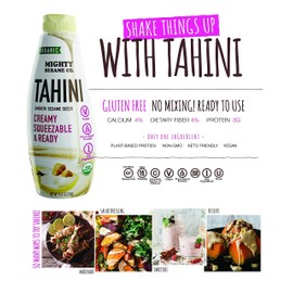 Mighty Sesame Co. Organic Tahini, Squeezable Creamy & Ready Tahini Paste, 10.9oz (3 Pack) Gluten Free, Vegan, Non GMO, Keto Friendly, Plant Based Protein, Kosher