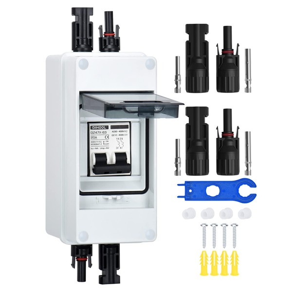 DIHOOL 20 Amp dc Circuit Breaker with Electrical pv Disconnect