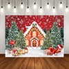 Mocsicka Christmas House Backdrop Christmas Candy House Snowflake Wonderland Pine