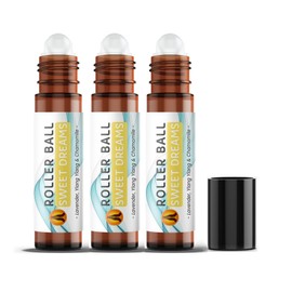 Sweet Dreams Essential Oil Roll On, 3 x 10ml | Lavender, Ylang Ylang & Chamomile Aromatherapy Oil Roller Ball| Essential Oils for Skin | Vegan, Made in UK