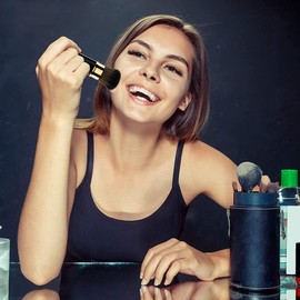 2 Pieces Retractable Brush,Kabuki Makeup Blush Face Brushes,Powder Foundation Brush for Applying Foundation Powders and Mineral Cosmetics