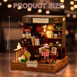 Foyucool DIY Miniature House Kit, Small Tiny House Kit with LED, Doll House Kits for Adults to Building, Home Decorations, Gifts for Family and Friends, K-079