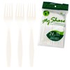 My Share PSM 70% Cornstarch Full Size Forks, Plastarch Material,