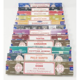 JRose Collections Satya Nag Champa and Sterling Effectz Combo Set of Incense Sticks and JR Incense Holder 12 Packs 15g, Multi Fragrances Set-JR1