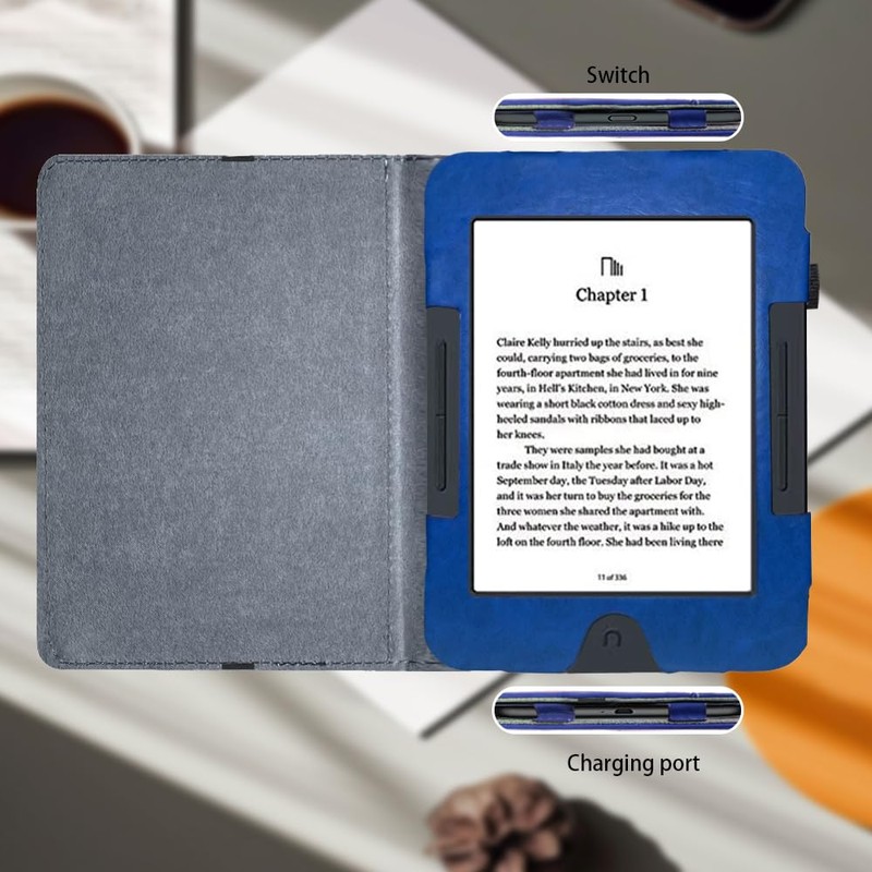 Premium Vegan Leather Case for Nook GlowLight 3 eReader, Book