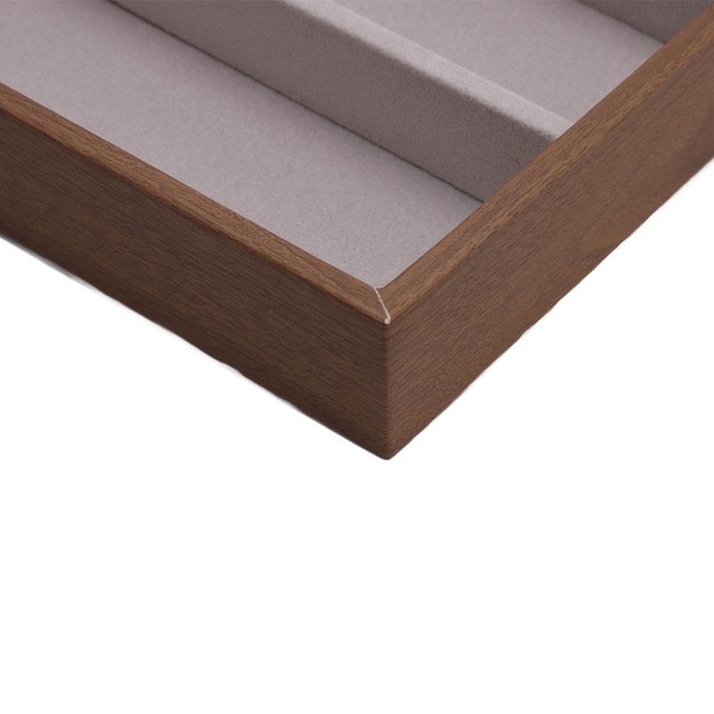Eyeglass Display Organizer Wood Grain 6 Compartments Glasses Display Tray