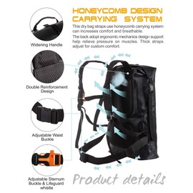 IDRYBAG Waterproof Backpack Dry Bag 20L/30L/40L, Floating Dry Backpack Waterproof for Men, Dry Sack Waterproof Bag for Backpacking Kayak