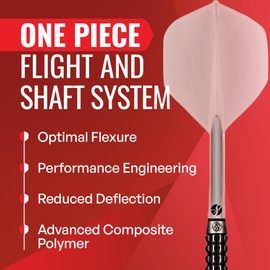 Shot! Darts Flight Deck One Piece Dart Flight and Shaft System - Set of 3 (Inbetween, Clear)