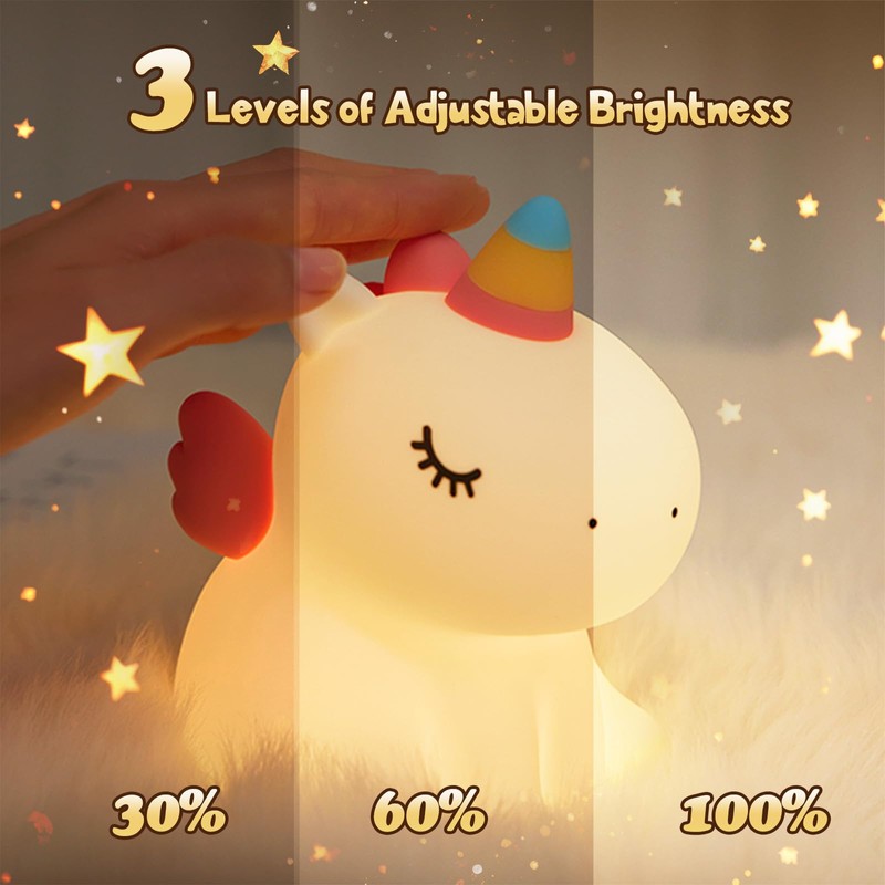 GIBOHOM Children's Night Light Unicorn Night Lamp
