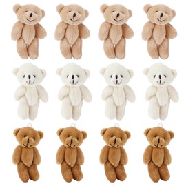 12 Pcs Mini Stuffed Bears Comfortable Soft Cute Mini Teddy Plush Toy for Wedding Birthday Decorations