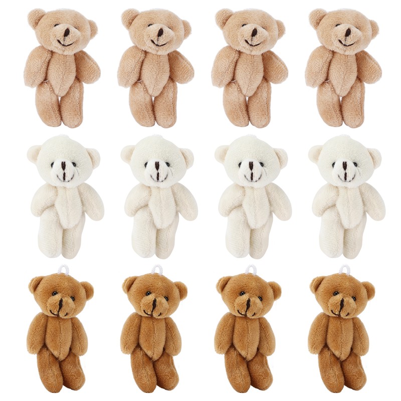 12 Pcs Mini Stuffed Bears Comfortable Soft Cute Mini Teddy