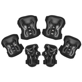 Asdays Protectors Kids Protective Gear Protective Pads Bicycle Children Wrist Elbow Knee 6pcs (Black)