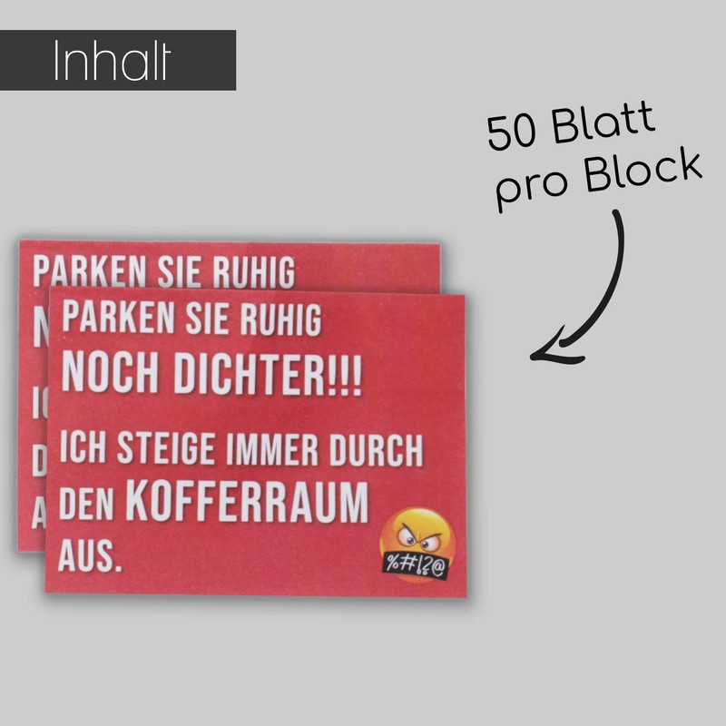 easydruck24de 2 Sticky Notes Parking Sinner – Park Quiet Even