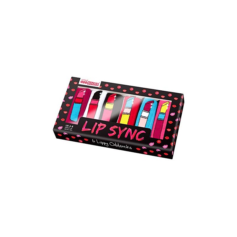 Lip Sync Lipstick Oddsocks Socks in 37-42 in Set of