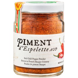 Gourmanity Piment d'Espelette Pepper Powder from Basque, France, Aromatic and Smokey with Mild Heat, Naturally Sun Dried Red Chili Seasoning for Mexican, Thai, Indian Food & More, AOP Classified, Non-GMO,1.41 oz Jar