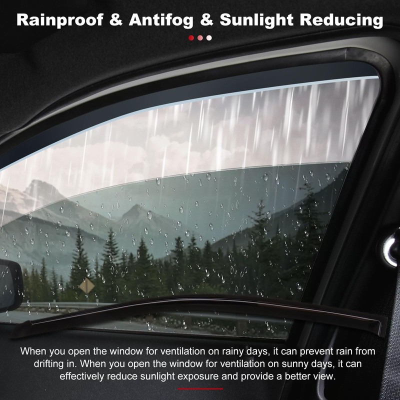 Side Window Deflectors Rain Guards Vent Window Visors for Toyota