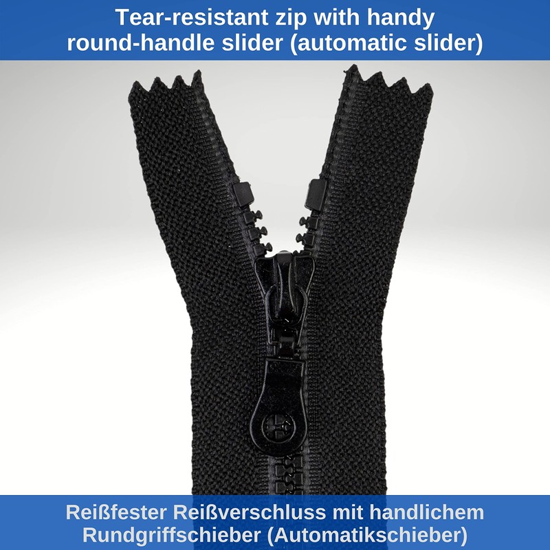Non-separable zip, pack of 2, 45 cm rail length, in