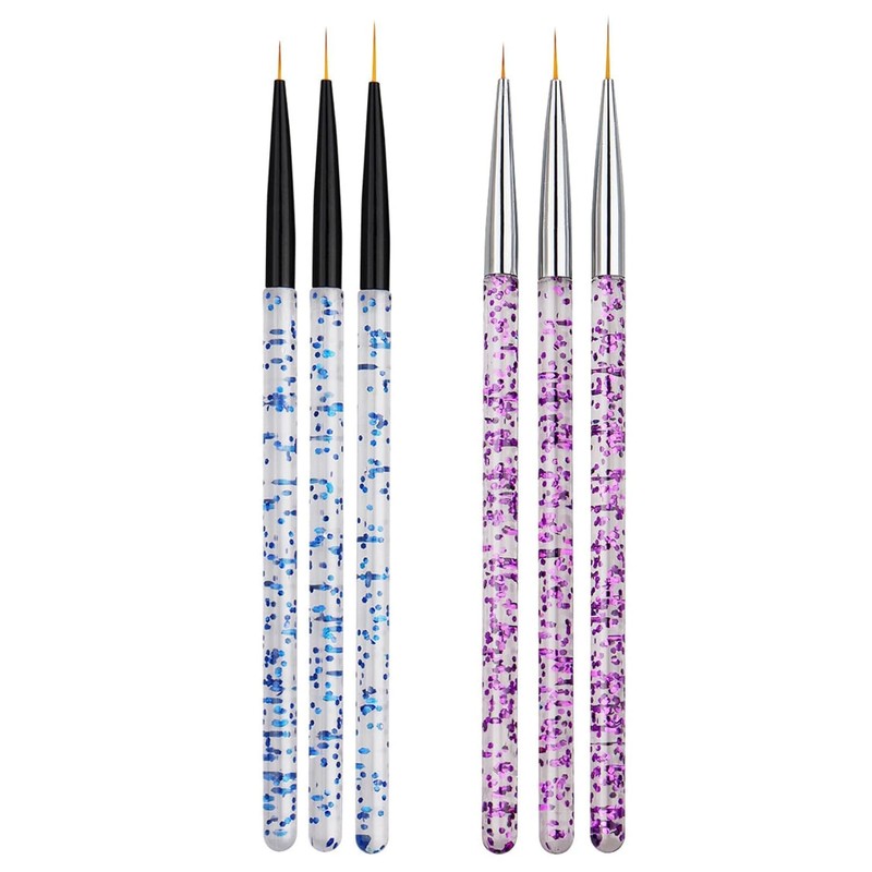 3 Pcs Blue Professional Nail Art Liner Brush Set,Nail Art