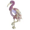 Sindary Art Style 3.94" Animal Flamingo Brooch Pin Austrian Crystal