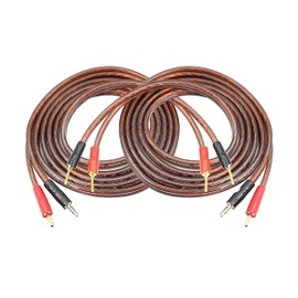 MEIRIYFA HiFi OFC Speaker Cable with Banana Plug to Pin Plug, 4mm Banana Plug to Pin Plug 2mm Speaker Wire Cord Jumper Cable for Speaker Amplifier -2PCS (2M)
