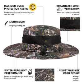 Camo Summer Mesh Bucket Sun Hats for Men Big Head Camouflage Wide Brim Boonie Safari Waterproof Beach UPF50+ Fishing Hiking Navy Large X-Large L XL