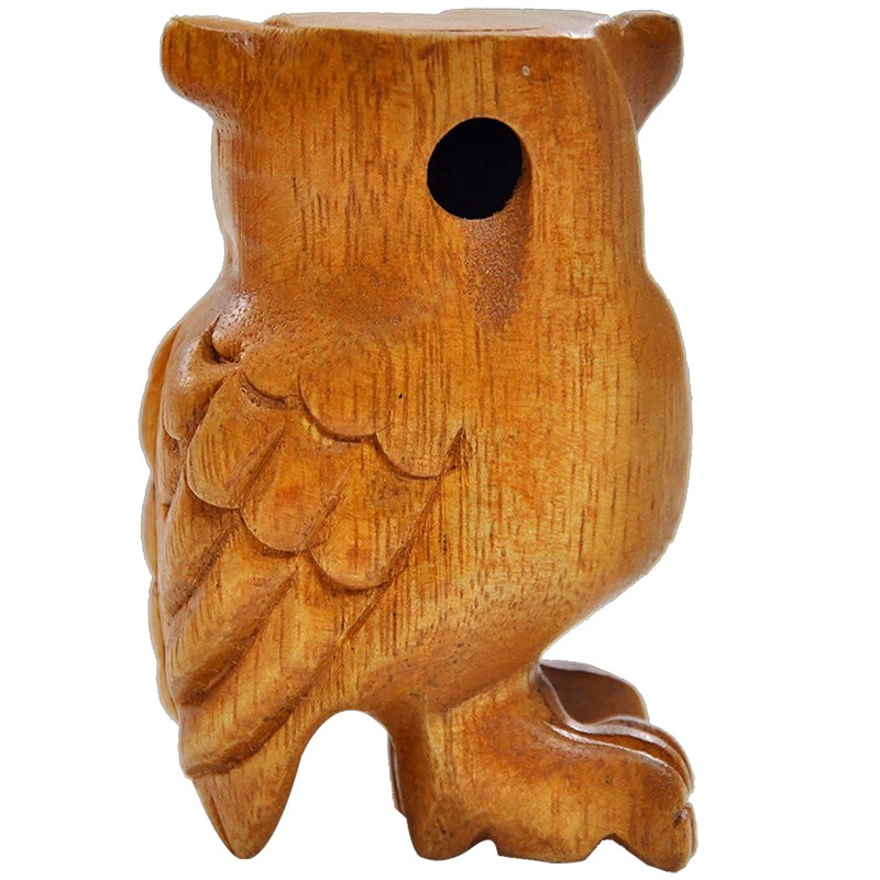 3.5"Wooden Owl Hoot Whistle - Musical Ocarina Craft Decor