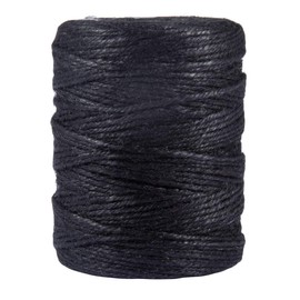 Rayher 4200301 Jute Twine 3Ply, Jute String for Craft, Floristry and Decorations, Diameter 3.5 mm, Length 280 m, black