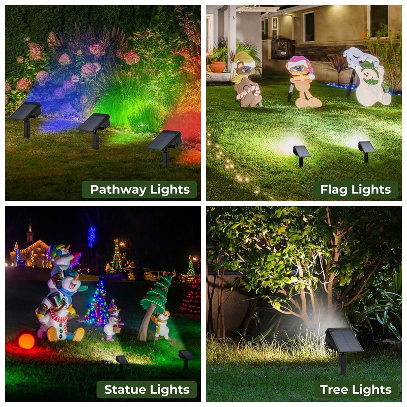 Kingsyard Solar Lights Outdoor Waterproof IP68, 47 LEDs 3 Lighting