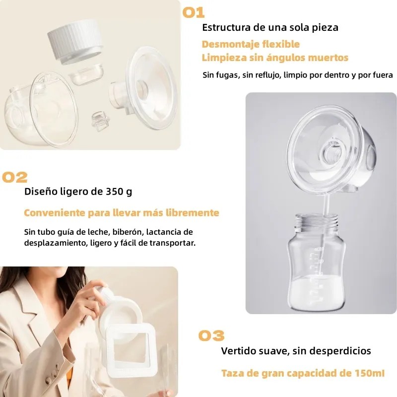 Extractor De Leche Manos Libres Eléctrico Portátil Verde