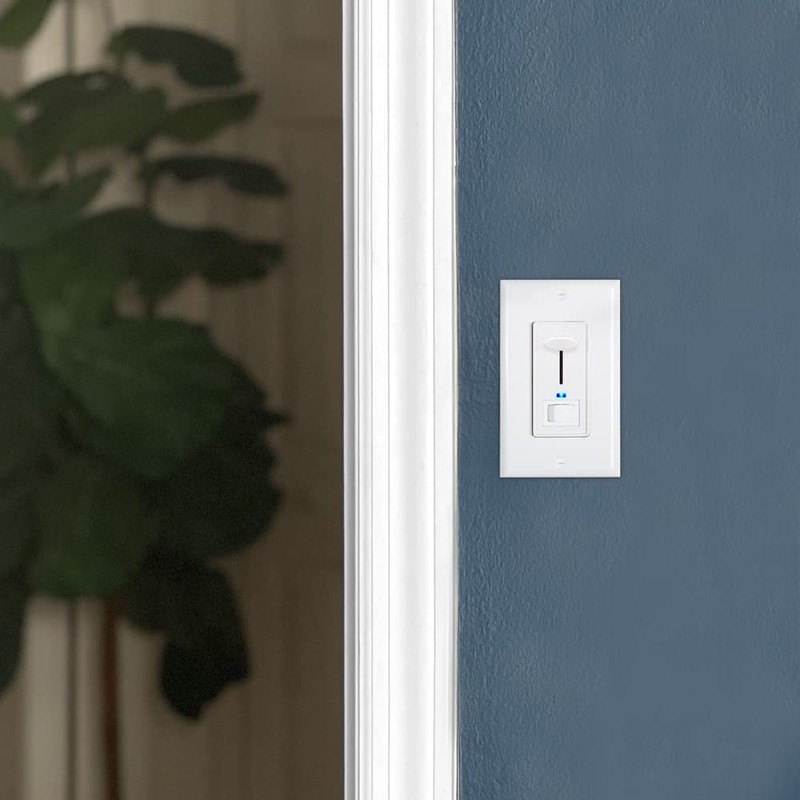 Maxxima Dimmer Electrical Light Switch - Featuring Blue Indicator Light,