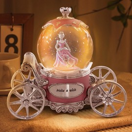 Cinderella Snow Globe for Girls, Music Box for Women with Color Changing LED Lights, Snowglobe Musical Boxes Gifts for Birthday Christmas Mother's Day Valentine's Day