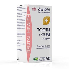 SynBio Premium+ - Dental Health - Tooth & Gum Support | 60 Veggie Capsules | Green Tea Extract, Vitamin D, Calcium as Recommended by Dentists to Support Healthy Teeth, Gums & Mouth | UK