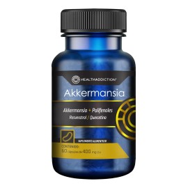 Healthaddiction - Akkermansia 400 Mg - Salud Intestinal y Metabólica - Probióticos para el Equilibrio Digestivo - 60 Cápsulas - Sabor Sin Sabor