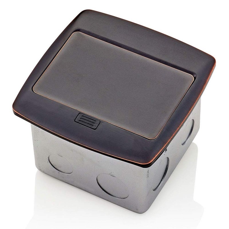 Leviton Pop-Up Floor Box with 20 Amp, Tamper-Resistant Outlet, PFTR2-BZ,