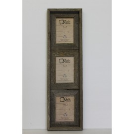 5x7 - 2.5" Wide Reclaimed Rustic Barnwood Vertical Collage Frame - Holds 3 Photos