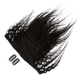 Mikinona 8inch Human Hair Extensions Clip in Curly Tape in Extensions Real Human Hair Easy to Style Maintain