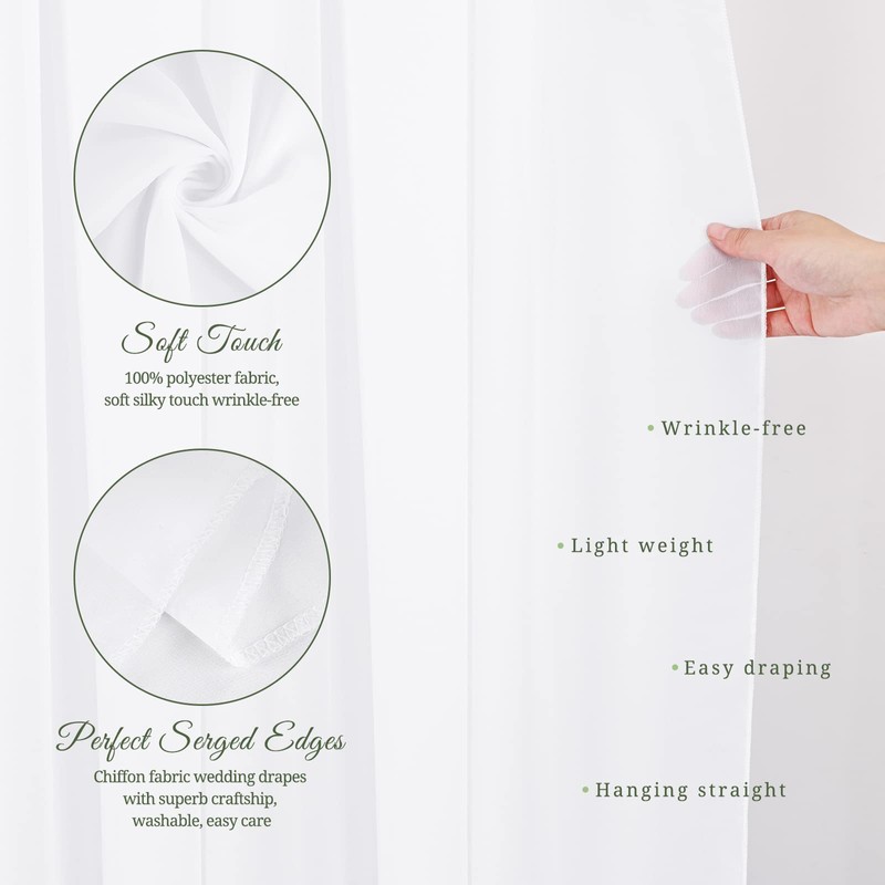 Showgeous Wedding Arch Draping Fabric 1 Panel 28" x20Ft Cream