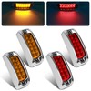 3.5 Inch 2 Red 2 Amber 12 LED Chrome Rectangular