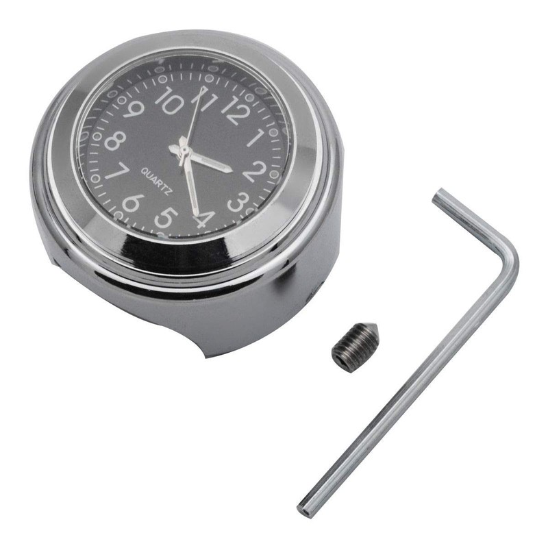 Riloer Motorcycle Handlebar Thermometer and Clock Kit, Waterproof Dustproof Universal