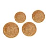 Gatuida 4Pcs Rattan Woven Heat Insulation Mats Handmade Coasters Bowl