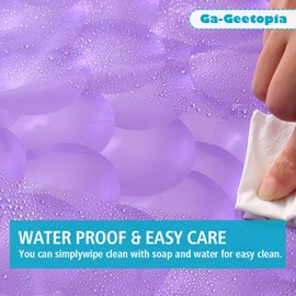 Ga-Geetopia EVA 3D Purple Pearl Plastic Shower Curtain Liner - Premium Light Weight 72" x 72" Bathroom Shower Showroom Curtain Liner with Rustproof Metal Gromments and Weighted Magnet