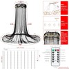 Black Bed Canopy with Star Light Round Hoop Mosquito Net