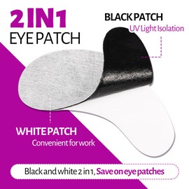 Lunamoon UV Eye Pads for Eyelash Extension, Double 2-in-1 Eyelash Pads, Eyelash Extension Pad, Eye Gel Patch for Eyelash Extensions, Eyelash Pads, 20 Pairs (Purple20)